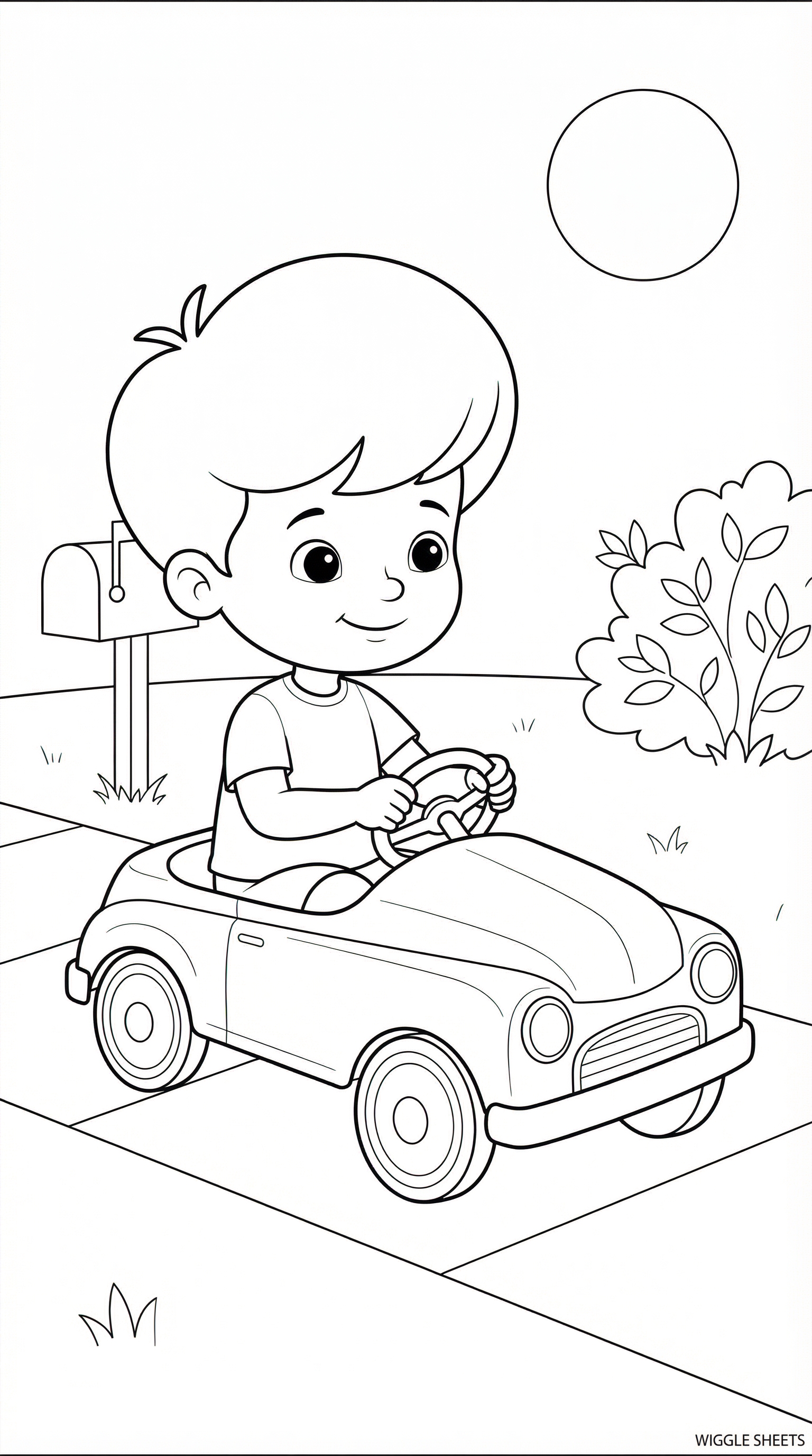 Kid Driver Coloring Page